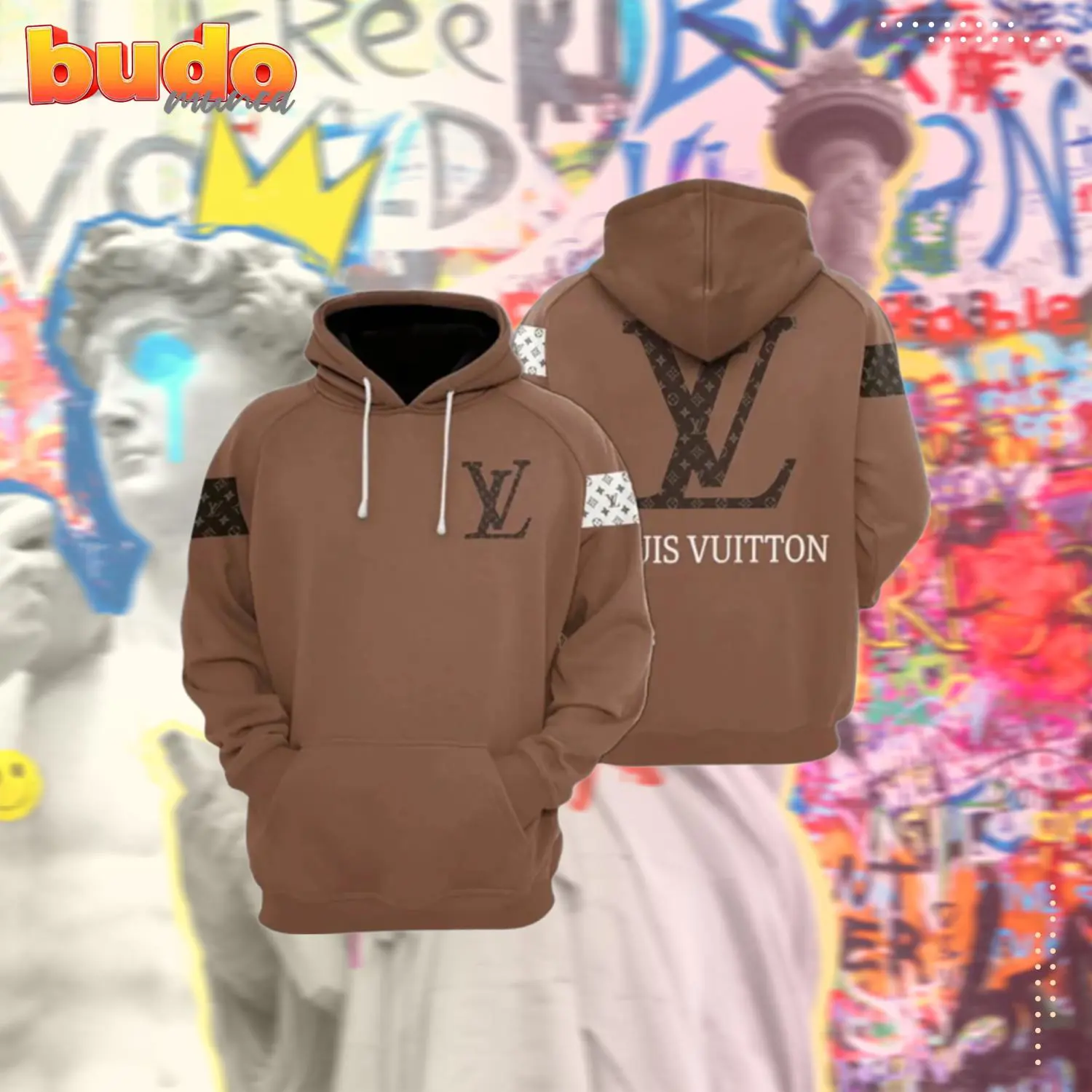 Louis vuitton brown luxury brand unisex hoodie for men women - hot new